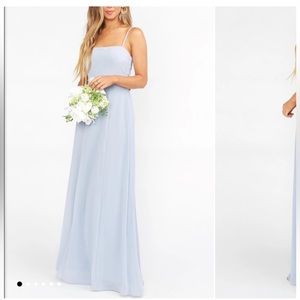 Show Me Your MuMu: Lauren Tie Maxi Dress in Steel Blue Chiffon Size Small